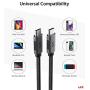 USB C to USB C Cable 10ft [100W 20V/5A], uni Type-C Fast Charging Cable, Braided USB C Cable Compatible with MacBook Pro 2019/2018/2017, iPad Pro 2020/2018, Samsung Galaxy S20/S10/S9, Grey