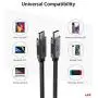 USB C to USB C Cable 10ft [100W 20V/5A], uni Type-C Fast Charging Cable, Braided USB C Cable Compatible with MacBook Pro 2019/2018/2017, iPad Pro 2020/2018, Samsung Galaxy S20/S10/S9, Grey