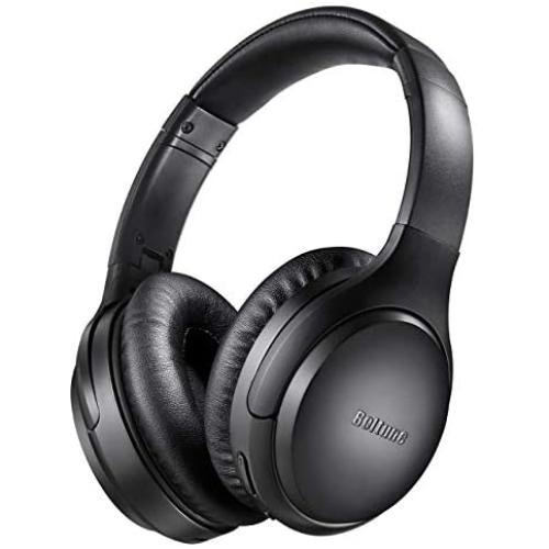 Active Noise Cancelling Headphones, Boltune Bluetooth 5.0 Over Ear Wireless Headphones with Mic Deep Bass, Comfortable Protein Earpads 30H Playtime for Travel Work TV PC Cellphone