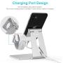 2 in 1 Phone Stand for Apple Watch, ENIBON Adjustable Phone Holder Charging Station Stand for iWatch and 3.5”-8” Smart Phones (Silver)