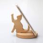 Cute Cat Cell Phone Stand, MHKBD Wooden Phone Stand Cell Phone Holder Desktop Cellphone Stand Universal Desk Stand for All Smart Phone Desk Decoration, Great Gift for Thanksgiving Day and Christmas