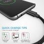 USB C Cable, MARGE PLUS Type C Charging Cable 3 Pack (6Ft) Braided Fast Charging Cord Compatible with Samsung Galaxy A20 A50 A51 A71 A10 A10e S10 S20 Plus Note10, LG Stylo 5 4,and Other USB C Device