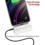 iWALK Mini Portable Charger for iPhone with Built in Cable[Upgraded], 3350mAh Ultra-Compact Power Bank Samll Battery Pack Charger Compatible with iPhone 11 Pro/XS Max/XR/X/8/7 Airpods and More, White