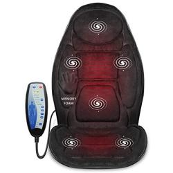 Snailax Memory Foam Massage Seat Cushion - Back Massager with Heat,6 Vibration Massage Nodes & 3 Heating Pad, Massage Chair Pad for Home Office Chair or Car Seat