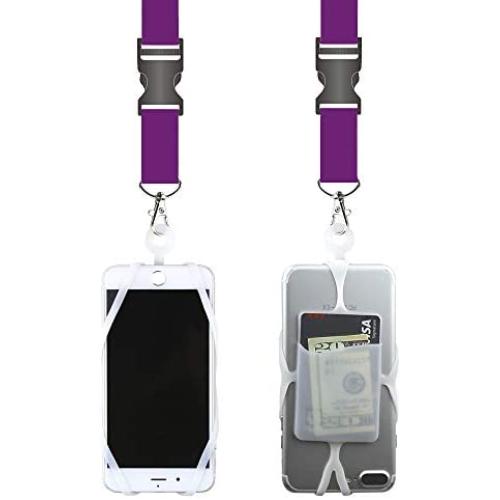 Gear Beast Universal Cell Phone Lanyard Compatible with iPhone, Galaxy & Most Smartphones Includes Phone Case Holder with Card Pocket,Soft Neck Strap with Breakaway Clasp & Detachable Convenience Clip