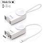 Wireless Charger 2 in 1 for iPhone/iWatch/Airpods Portable Adjustable Magnetic Cableless Compatible for AirPods/AirPods Pro/Apple Watch Series 5/4/3/2 & iPhone 11/11 Pro/XR/XS/XS Max/X/8/8 Plus/7