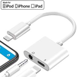 [Apple MFi Certified] Lightning to 3.5mm Headphone Jack Adapter,Stereo Headphone Aux Audio Connector Compatible with iPhone Xs XR 8 7 Plus ipad,Support Music Control & Plug and Play & iOS 13-White