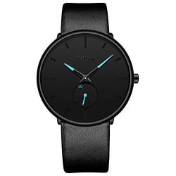 Mens Watches Minimalist Ultra Thin Waterproof Fashion Dressy Wrist Watch for Men Business Casual Luxury Quartz Analog Watch