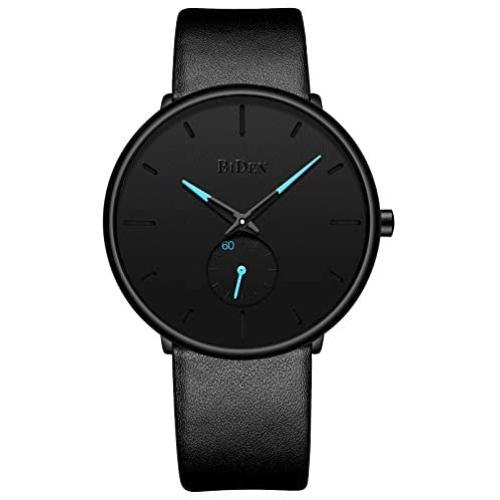 Mens Watches Minimalist Ultra Thin Waterproof Fashion Dressy Wrist Watch for Men Business Casual Luxury Quartz Analog Watch