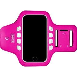 EDX Running Armband Phone Holder for Men & Women, with and Without LED, Compatible with iPhone and Galaxy Smartphones, LED Pink