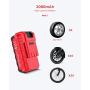 Oasser 12V Air Compressor Tire Inflator Cordless 2000mAh Li-ion Battery Air Pump for Cars Motorcycles Bicycles with Digital Pressure Gauge USB Charging 120PSI P2A