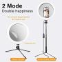 Gugusure 10" Led Ring Light with Tripod Stand & Phone Holder, Dimmable Desk Makeup Ring Light for Live Streaming/Make Up/YouTube Video, Selfie Ring Light with 3 Light Modes and 10 Brightness Level