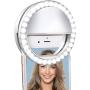 Selfie Light for iPhone & Android，LVYOUIF Portable Clip on Ring Selfie Light Flash with 36 Rechargeable LED for Phone Laptop iPad Photography Camera Video Girls Makeup(White)