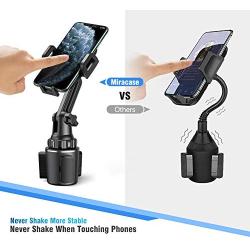 [2020 Upgraded] Cup Holder Phone Mount,Miracase Long Neck Never Shake Car Cup Phone Holder Cradle Car Mount for iPhone 11 Pro/XR/XS Max/X/8/7 Plus/6s/Samsung S10/Note 9/S8 Plus/S7,GPS etc