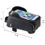 salamra Bike Phone Mount Bag Cycling Waterproof Bicycle Front Frame Top Tube Handlebar Bag with Touch Screen Sun Visor Holder Case Large Capacity Phone Case for iPhone Galaxy Nubia Huawei Under 6”