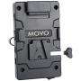 Movo RBS1 V-Mount Battery Plate with 15mm Rod Mount and 5V, 7.2V, 8.4V, 9V, 12V, 14.8V, and LP-E6 Power Supply Outputs for DSLR Cameras, Camcorders, Monitors, Microphones and More