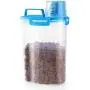 Yicostar Pet Food Storage Container, Airtight Small Dog Food Container Cat Food Container with Measuring Cup, Upgraded Large Pour Spout and 4 Seal Buckles Food Dispenser for Pets Food and Birds Seed