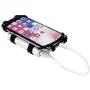 Bike Combo Power Mount, Universal Bicycle Smart Phone and Power Bank Holder, Adjustable Silicone Handlebar Rack for iPhone, Samsung Galaxy, 4” to 6” Phones (Black)