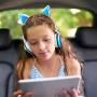 Stereo Kids Headphones,LIMSON Cat Headphones Foldable Size Adjustable Earphones with Flashing LED Lights for Kids Teens Adults, Compatible for iPad Tablet PC Computer Mobile Phone MP3 (White)