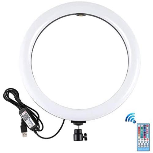 Selfie Ring Light with Tripod Stand with Phone Holder for, Live Stream,Self-Portrait Shooting (Black,1 X Fill Light +1 X Mobile Phone Clip +1 X Remote Control, 11.8in)