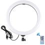 Selfie Ring Light with Tripod Stand with Phone Holder for, Live Stream,Self-Portrait Shooting (Black,1 X Fill Light +1 X Mobile Phone Clip +1 X Remote Control, 11.8in)