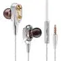 ZFD in-Ear Earphones, Wired Earphone Dual Driver Stereo Super Bass in-Ear Earphones with Mic Noise Isolating and Volume Control for Mobile Or PC Gaming,Silver ZFD in-Ear Earphones, Wired Earphone Dual Driver Stereo Super Bass in-Ear Earphones with Mic Noise Isolating and Volume Control for Mobile Or PC Gaming,Silver
