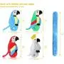 CREATIVE BONNIE Talking Parrot Plush Toy Repeats What You Say, Slap Bracelet Stuffed Animals for Kids, Interactive Mimicry Electronic Pet (White)