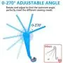Listar Cell Phone Stand for Desk Foldable, Desk Phone Holder Stand for Office Kitchen Travel, Mobile Phone Stand for iPhone Stand Phone Dock Cradle Compatible with iPad Switch, All Smartphone (Blue)