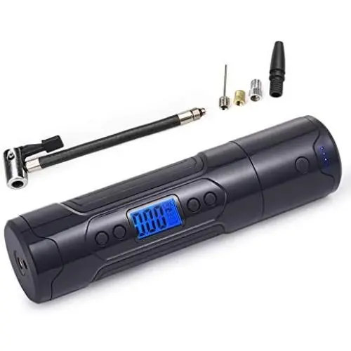 CARYWON Rechargeable Portable Air Compressor Mini Air Inflator Hand Held Tire Pump 1000mAh3 Battery with Digital LCD LED Light Lithium Battery 150PSI for Car Bicycle Tires CARYWON Rechargeable Portable Air Compressor Mini Air Inflator Hand Held Tire Pump 1000mAh3 Battery with Digital LCD LED Light Lithium Battery 150PSI for Car Bicycle Tires