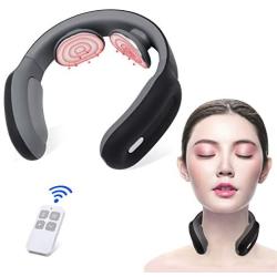 Neck Massager with Pulse Heat, Smart Cordless Cervical Vertebra Massager with 3 Modes 15 Speeds for Home, Car, Office, Outdoor and Gift