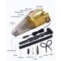 Car Vacuum - Pro Auto Corded Car Vacuum Cleaner High Power for Quick Car Cleaning, 4 in 1 Car kit, DC 12V Portable Auto Vacuum Cleaner for Car Use Only - Gold Car Vacuum - Pro Auto Corded Car Vacuum Cleaner High Power for Quick Car Cleaning, 4 in 1 Car kit, DC 12V Portable Auto Vacuum Cleaner for Car Use Only - Gold