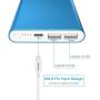 POWERADD Pilot 4GS 12000mAh Portable Charger with 8-Pin Input, Power Bank Compatible with iPhone Xs/XR/X/8/8P/7/6S/6/SE/5/4S Samsung S9/S8/S7 and More, Blue (8 Pin Cable Included)