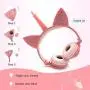 ONTA Unicorn Kids Headphones, Cat Ear LED Light Up Foldable Earphone Wired Over On Ear for Girls Boys,Kids Headband Toddler Tablet for School Supply/Travel/Holiday/Birthday/Cosplay Gifts