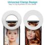 QIAYA Selfie Light Ring Lights LED Circle Light Cell Phone Laptop Camera Photography Video Lighting Clip On Rechargeable