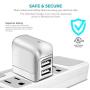 iPhone Charger, Overtime Apple MFi Certified 6ft Braided Lightning USB Cable with Dual Port Wall & Car Charger Adapter for iPhone 11 Pro Max X Xs XR 8 7 6s 5 SE, iPad Pro Air Mini – Silver