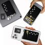 Double Pocket - Adhesive Card Holder - Cell Phone Pouch - Stick on Lycra Pocket - Carry Credit Cards and Cash (Black - CAT PAW)