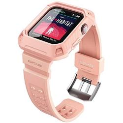 SUPCASE [Unicorn Beetle Pro] Case for Apple Watch 4 / Watch 5 [44mm], Rugged Protective Case with Strap Bands for Apple Watch Series 4 2018 / Series 5 2019 Edition (BBPink)