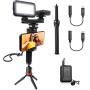 Movo Wireless Smartphone Video Kit with Tripod, Grip Rig, Wireless Lavalier Microphone, LED Light, Lightning, USB Type C Dongles - Compatible with iPhone, Android, Samsung Galaxy, Pixel, Moto, and HTC Movo Wireless Smartphone Video Kit with Tripod, Grip Rig, Wireless Lavalier Microphone, LED Light, Lightning, USB Type C Dongles - Compatible with iPhone, Android, Samsung Galaxy, Pixel, Moto, and HTC
