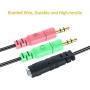 MillSO Headset Splitter 3.5mm CTIA Jack Headset Adapter Mic and Audio Headphone Splitter Cable with Separate Microphone and Headphone Connector for Gaming Headset to PC - 8inch/20CM Black