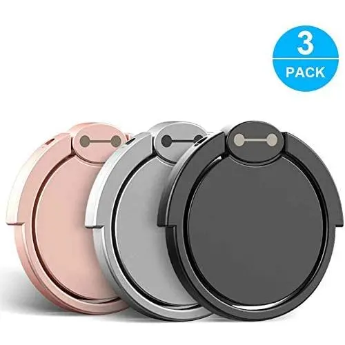 Finger Ring Stand 3 Pack, Ama Forest 360° Rotary Cell Phone Holder Finger Loop Grip Mount Universal Smartphone Kickstand for iPhone x/xr/xs max, Samsung Galaxy S10/S9 Rose Gold Silver&Black Finger Ring Stand 3 Pack, Ama Forest 360° Rotary Cell Phone Holder Finger Loop Grip Mount Universal Smartphone Kickstand for iPhone x/xr/xs max, Samsung Galaxy S10/S9 Rose Gold Silver&Black