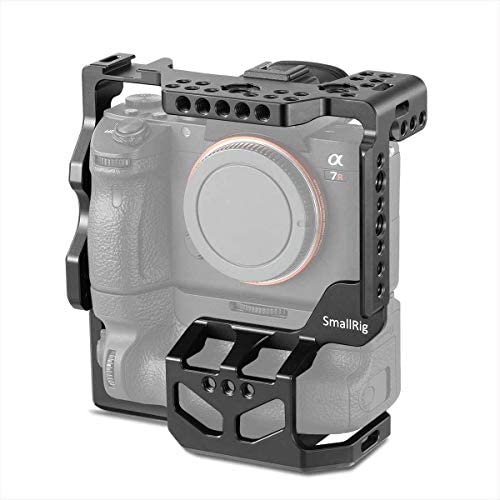 SMALLRIG Camera Cage for Sony A7R III/A7 III with VG-C3EM Vertical Battery Grip w/Cold Shoe, NATO Rail and 3/8 Locating Holes for ARRI Standard - 2176