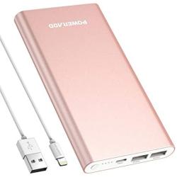 POWERADD Pilot 4GS 12000mAh 8-Pin Input Portable Charger External Battery Pack with 3A High-Speed Output Compatible with iPhone, iPad, iPod and More - Rose Gold (8 Pin Cable Include)