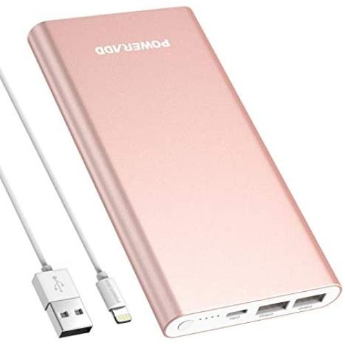 POWERADD Pilot 4GS 12000mAh 8-Pin Input Portable Charger External Battery Pack with 3A High-Speed Output Compatible with iPhone, iPad, iPod and More - Rose Gold (8 Pin Cable Include) POWERADD Pilot 4GS 12000mAh 8-Pin Input Portable Charger External Battery Pack with 3A High-Speed Output Compatible with iPhone, iPad, iPod and More - Rose Gold (8 Pin Cable Include)