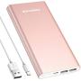 POWERADD Pilot 4GS 12000mAh 8-Pin Input Portable Charger External Battery Pack with 3A High-Speed Output Compatible with iPhone, iPad, iPod and More - Rose Gold (8 Pin Cable Include) POWERADD Pilot 4GS 12000mAh 8-Pin Input Portable Charger External Battery Pack with 3A High-Speed Output Compatible with iPhone, iPad, iPod and More - Rose Gold (8 Pin Cable Include)