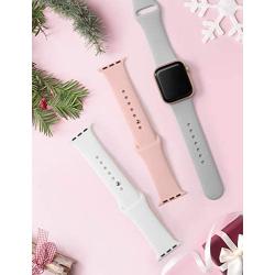 Sport Band Compatible for Apple Watch Band 38mm 40mm 42mm 44mm, EXCHAR Soft Silicone Band Replacement Wrist Strap for iWatch Series 5/4/3/2/1, Nike+, Sport, Edition
