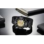 Mens Watches Mechanical Automatic Self-Winding Stainless Steel Skeleton Luxury Waterproof Diamond Dial Wrist Watches for Men