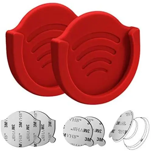 Grip Mount for Socket User, pop-tech 2 Pack Silicon Car Phone Holder for Phone Collapsible Grip/Stand with 3M Sticker Pads Replacement for Dashboard, Office, Home, Desk, Kitchen, Wall and More Red Grip Mount for Socket User, pop-tech 2 Pack Silicon Car Phone Holder for Phone Collapsible Grip/Stand with 3M Sticker Pads Replacement for Dashboard, Office, Home, Desk, Kitchen, Wall and More Red