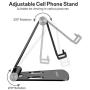 Cell Phone Stand, licheers Portable Multi-Angle Smartphone Holder for Desk Compatible with Nintendo Switch, Phone 11 Pro Xs Max Xr X 8 7 6 6s Plus and 4-7 Inch Devices (Black)