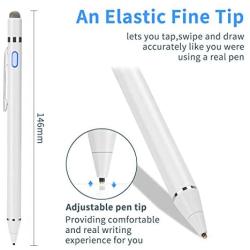 Evach Active Stylus Digital Pen with Ultra Fine Tip Stylus for iPad iPhone Samsung Tablets, Compatible with Apple Pen,Stylus Pen for iPad Pro, White.