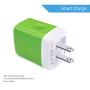 Ailkin Wall Charger Plug, 3.1A/5V Fast Charging Plug Brick Block Cube Base Charger Station Replacement for Phone X/8/7/6s/Plus, Pad Pro/Air 2/Mini, Samsung Galaxy S7/S6/Edge/Plus, LG, HTC (Green)